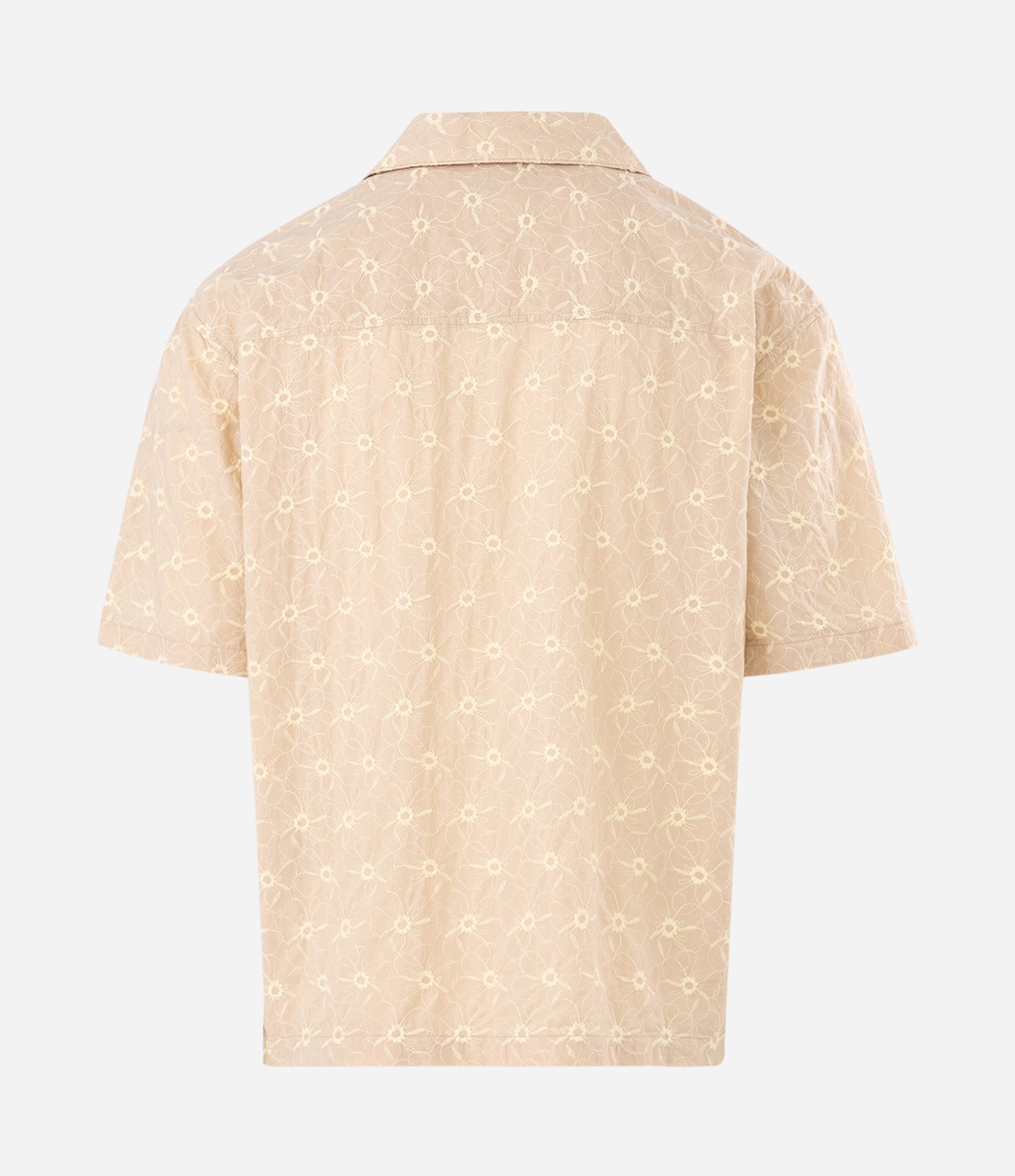 Camisa Boxy Floral Texturizada Bege 6