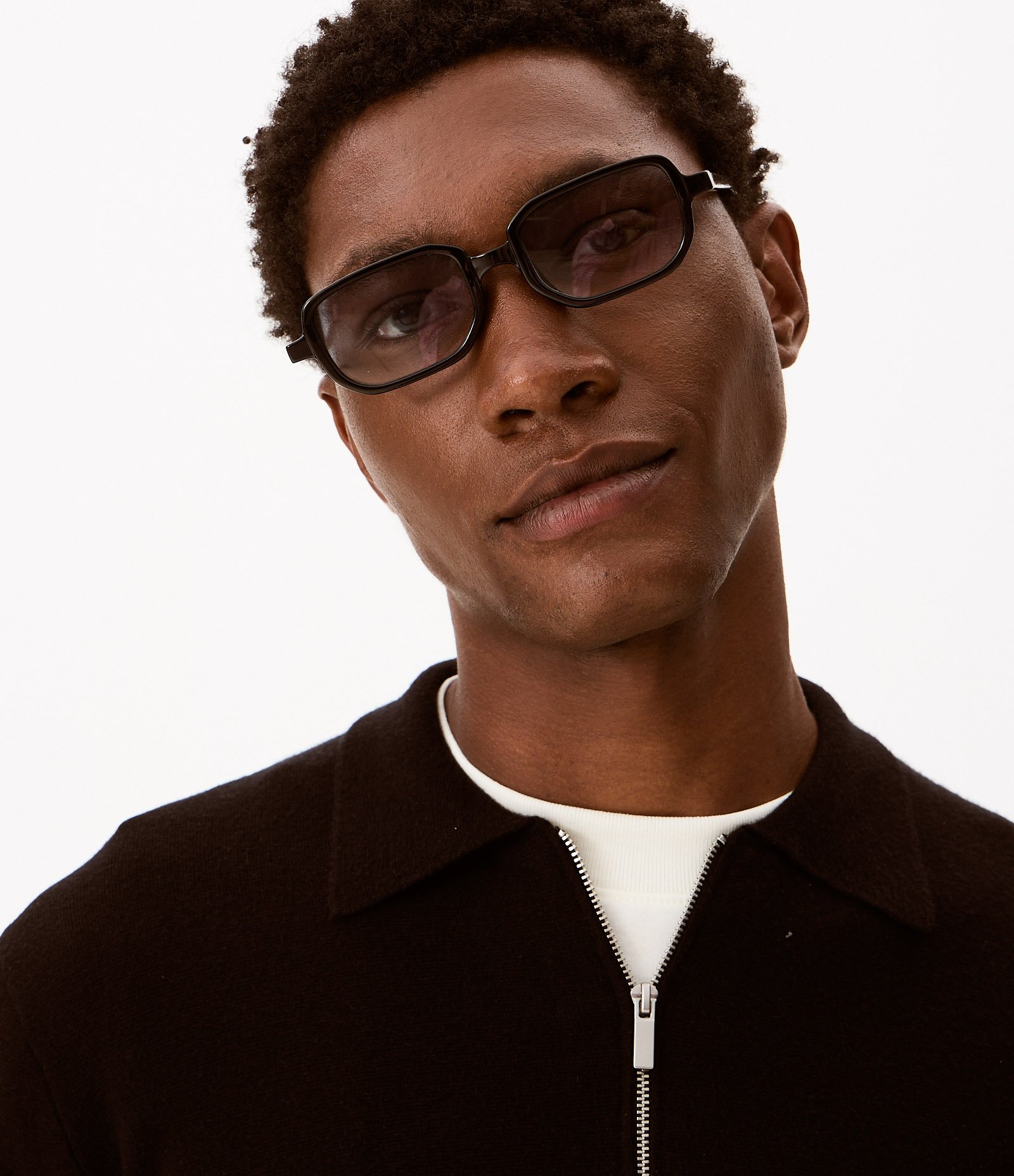 Suéter em Viscose com Gola Polo e Zíper Preto 2