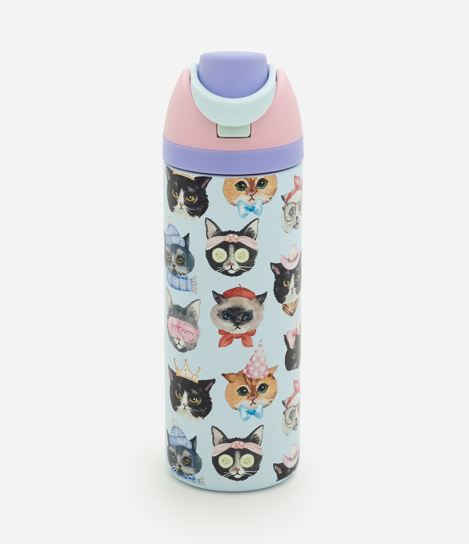 Garrafa Térmica com Estampa de Gatos 750ml Multicores 1