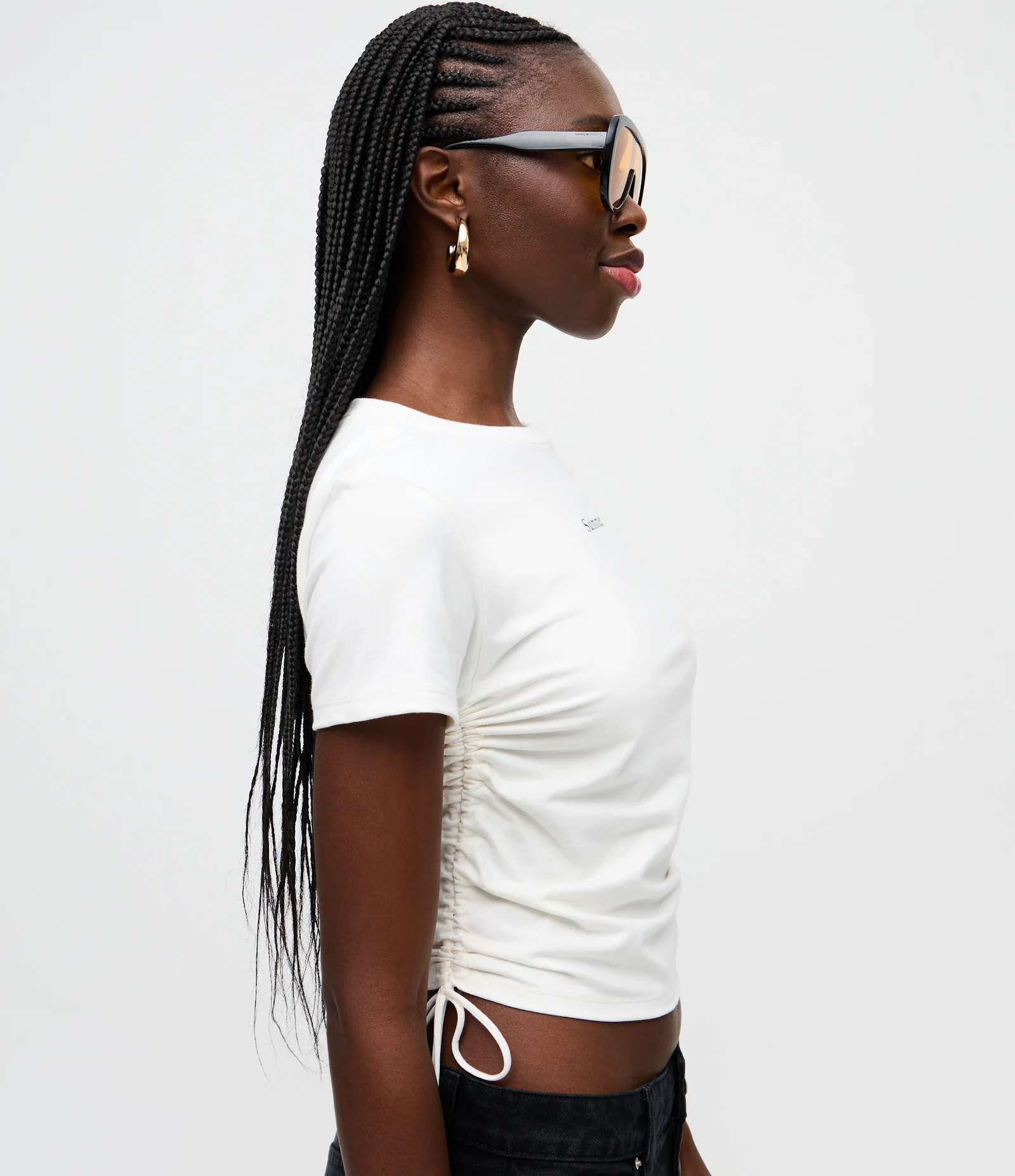 Blusa com Lettering Summer e Amarração Lateral na Barra Branco 3