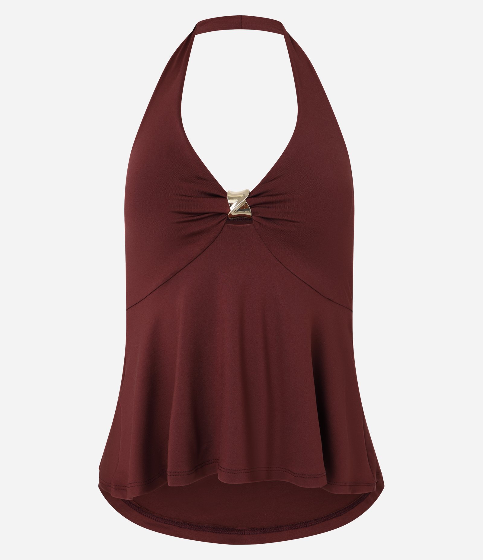 Blusa Frente Única com Aviamento no Decote Vermelho 5