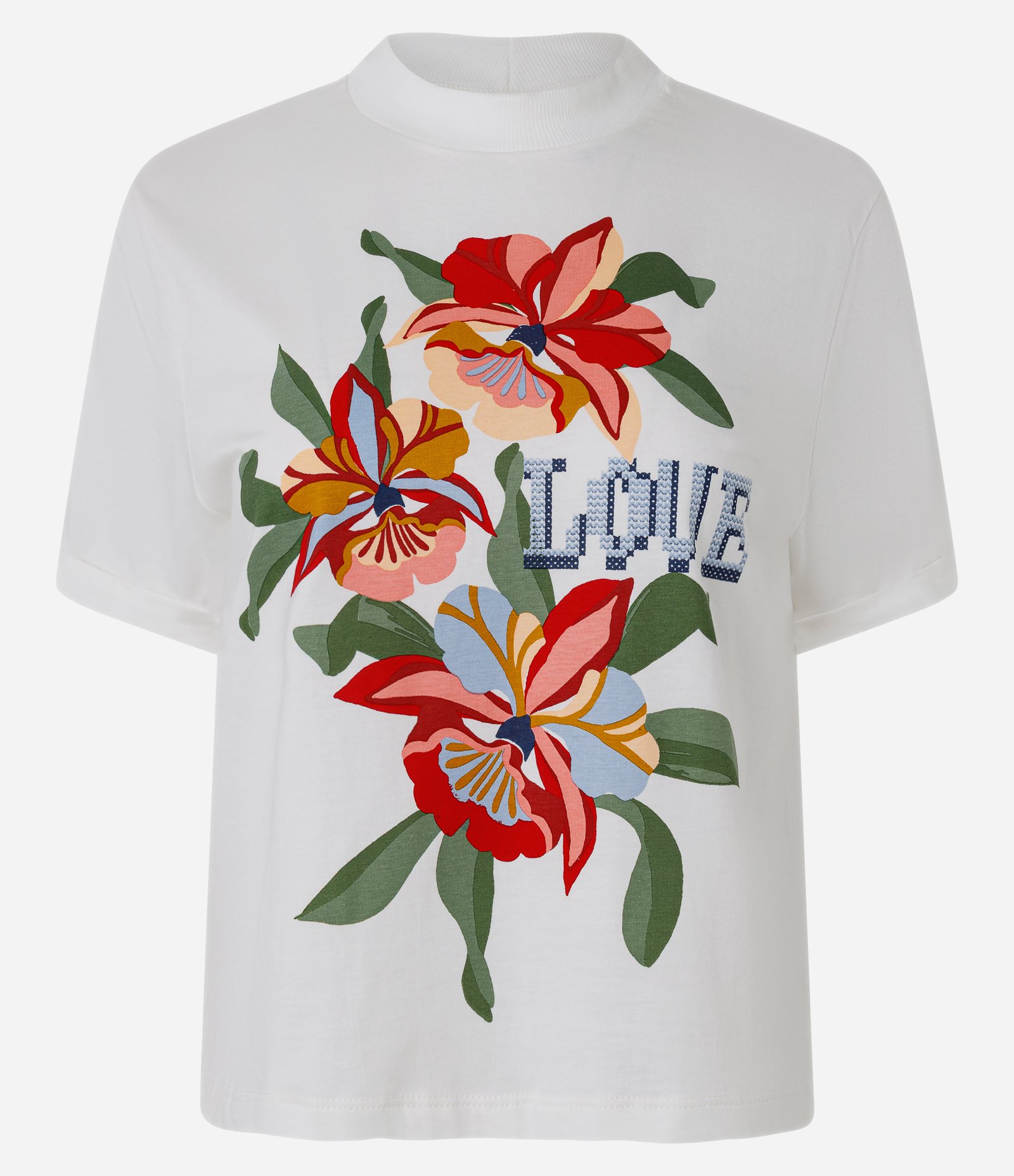 Blusa em Algodão com Lettering e Estampa Floral Branco 5