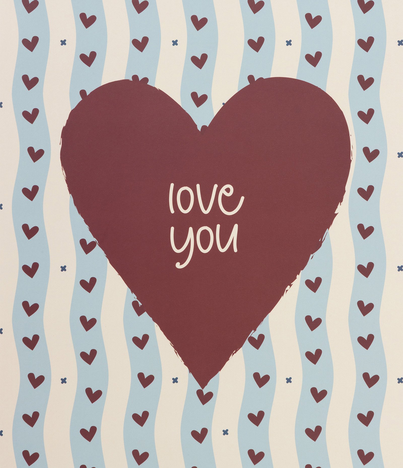 Embalagem de Presente Pequena com Estampa de Coração Azul 3