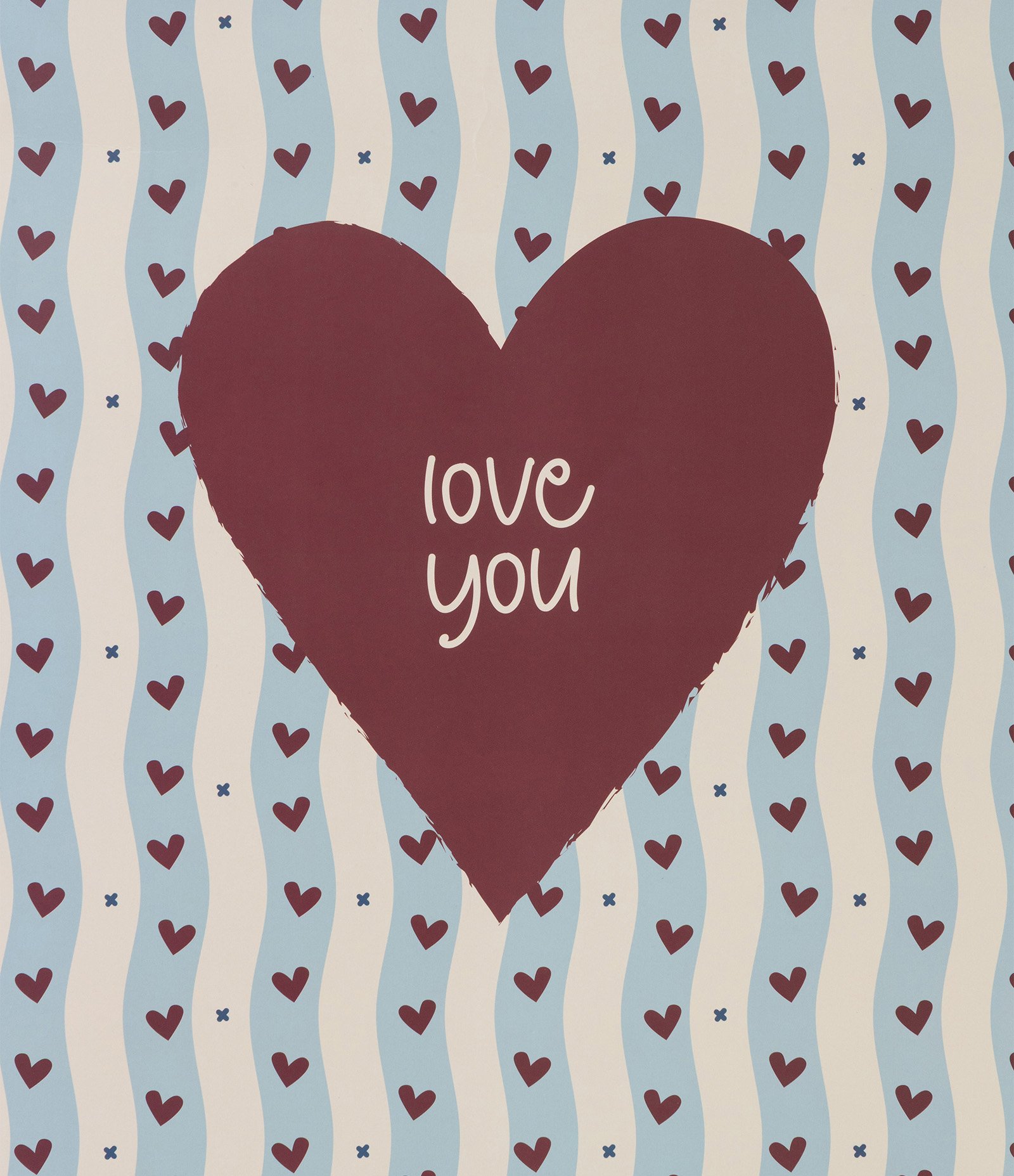 Embalagem de Presente Média com Estampa de Coração Azul 3