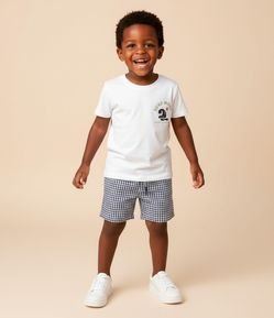 Conjunto Bebê com Estampa Xadrez Vichy e Praia Tropical – Tam 1 a 6 Anos