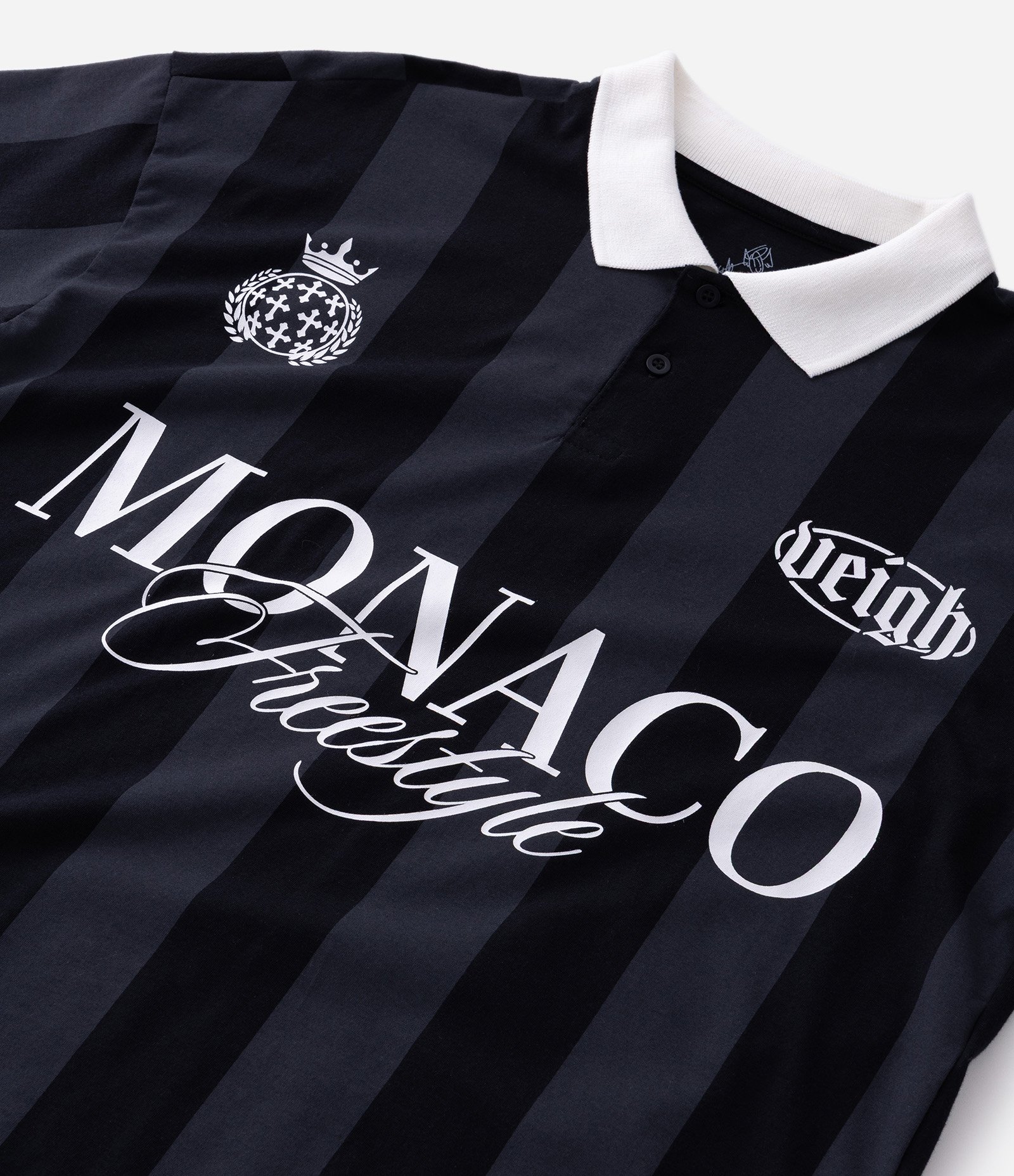 Camiseta em Algodão com Gola Polo Estampa Monaco Veigh Preto 9