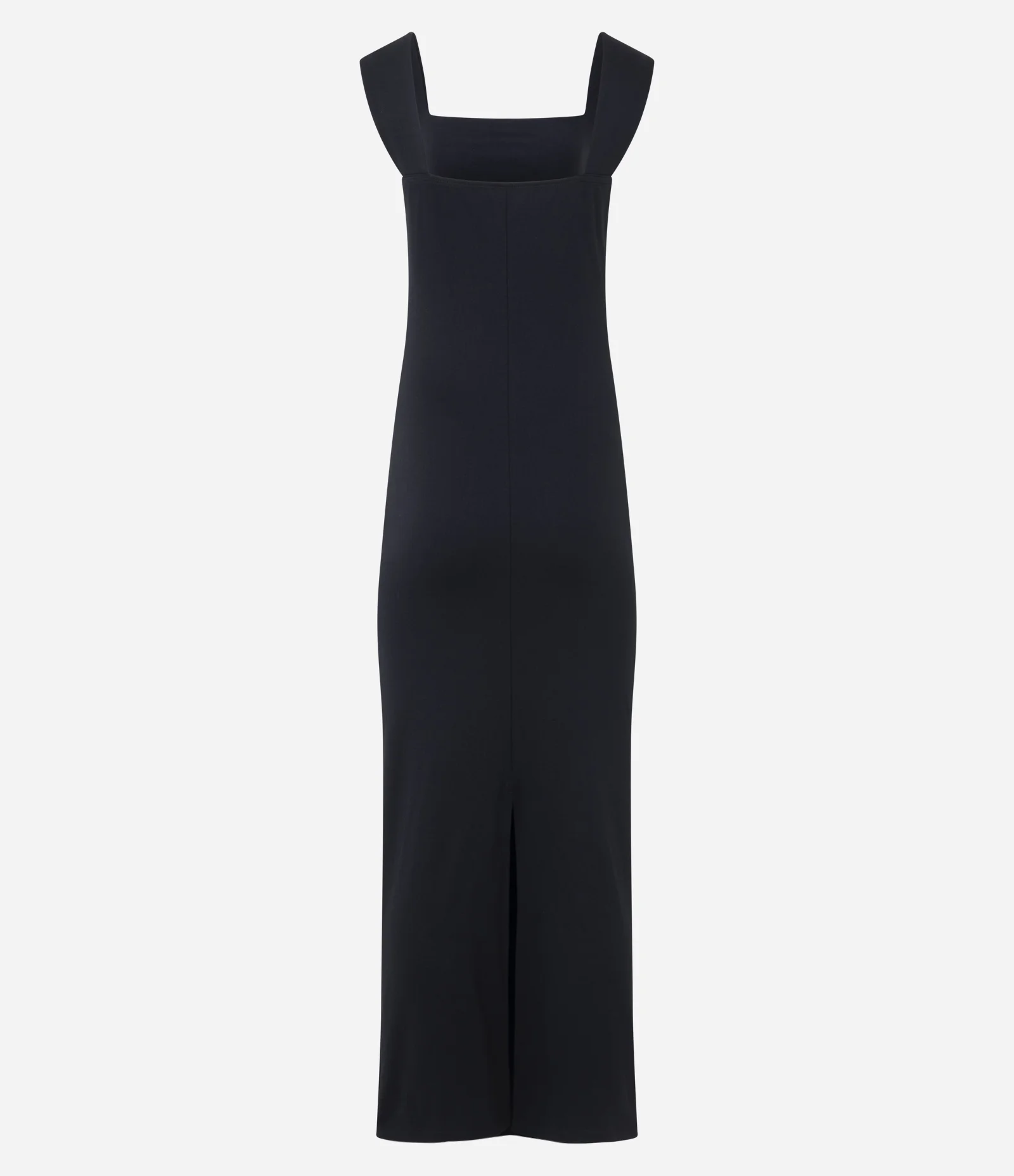 Vestido Long Midi em Ponto Roma com Alça Larga e Decote Quadrado Preto 6