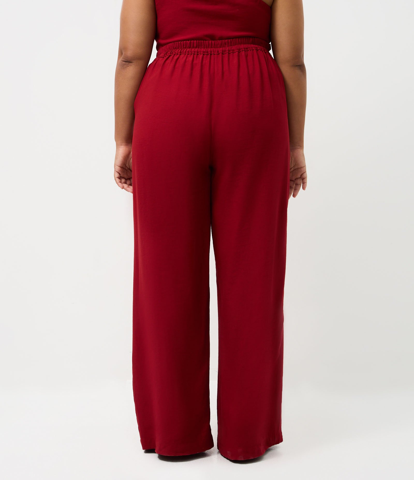 Calça Alfaiatada Wide com Friso Frontal Curve & Plus Size Vermelho 3