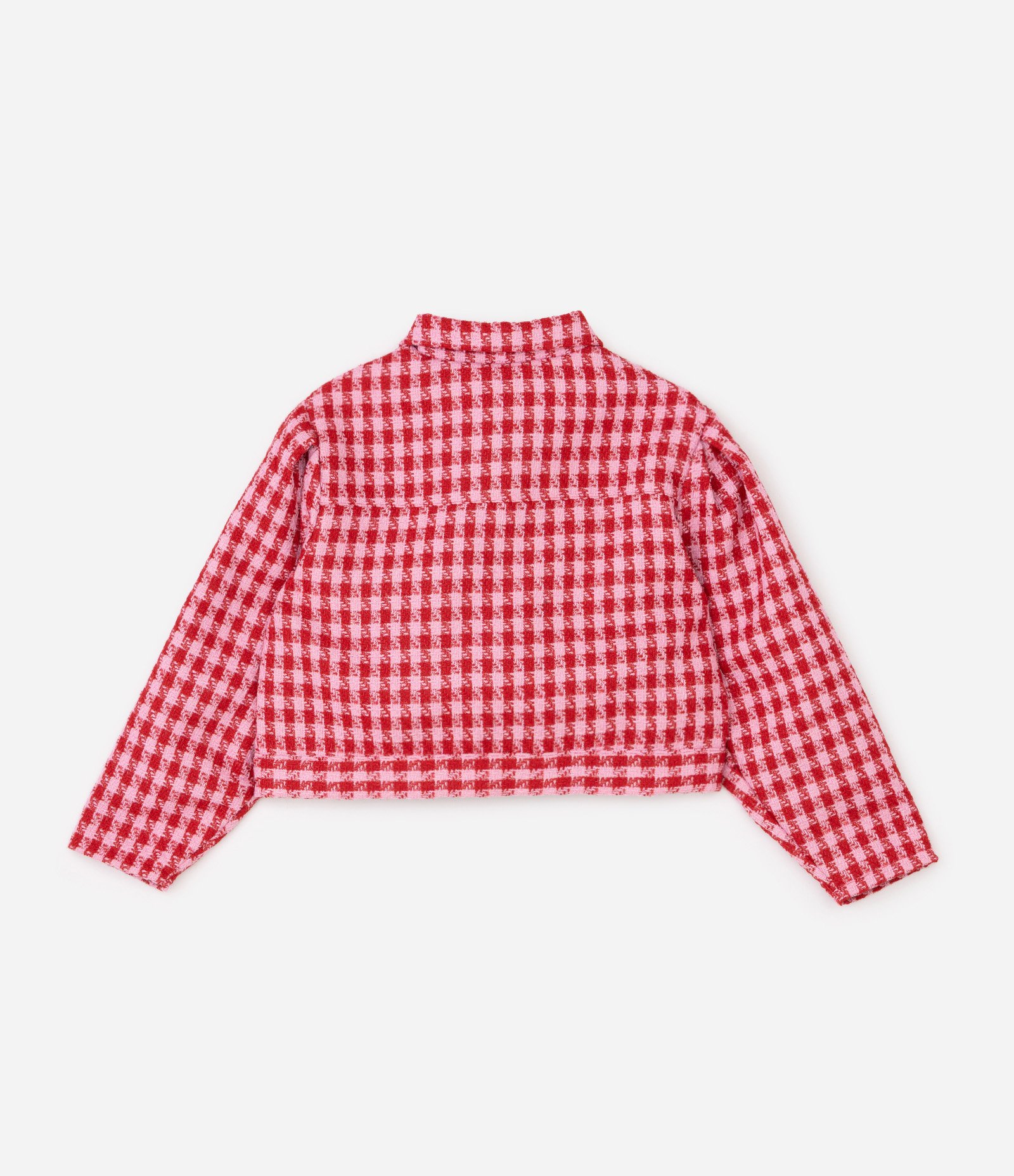 Jaqueta em Tweed com Estampa Pied de Poule Curve & Plus Size Rosa 2