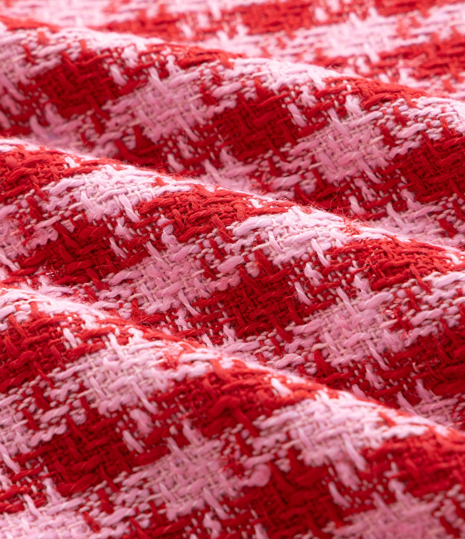 Jaqueta em Tweed com Estampa Pied de Poule Curve & Plus Size Rosa 3