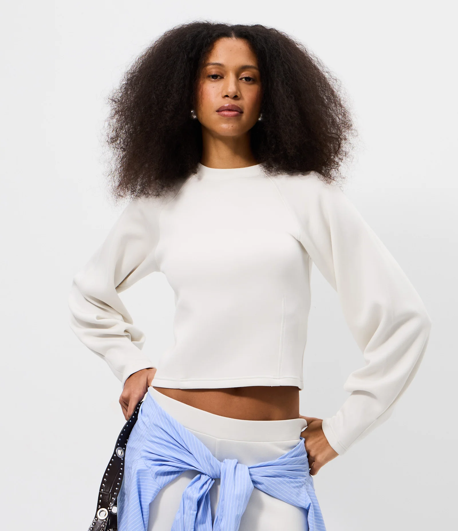 Blusa de Frio Manga Longa em Microfibra Branco 1