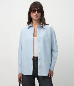 Camisa Oversized em Tricoline Efeito Empapelada