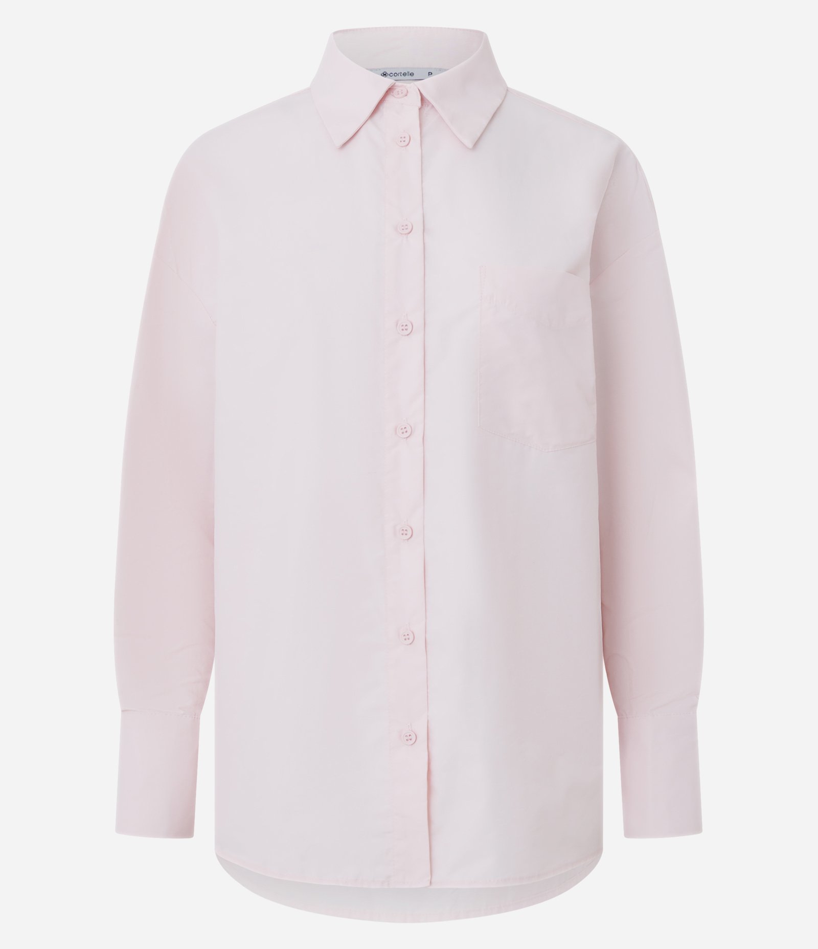 Camisa Oversized em Tricoline Efeito Empapelada Rosa 1