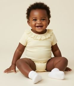 Body Infantil com Babado na Gola – Tam 0 a 18 Meses