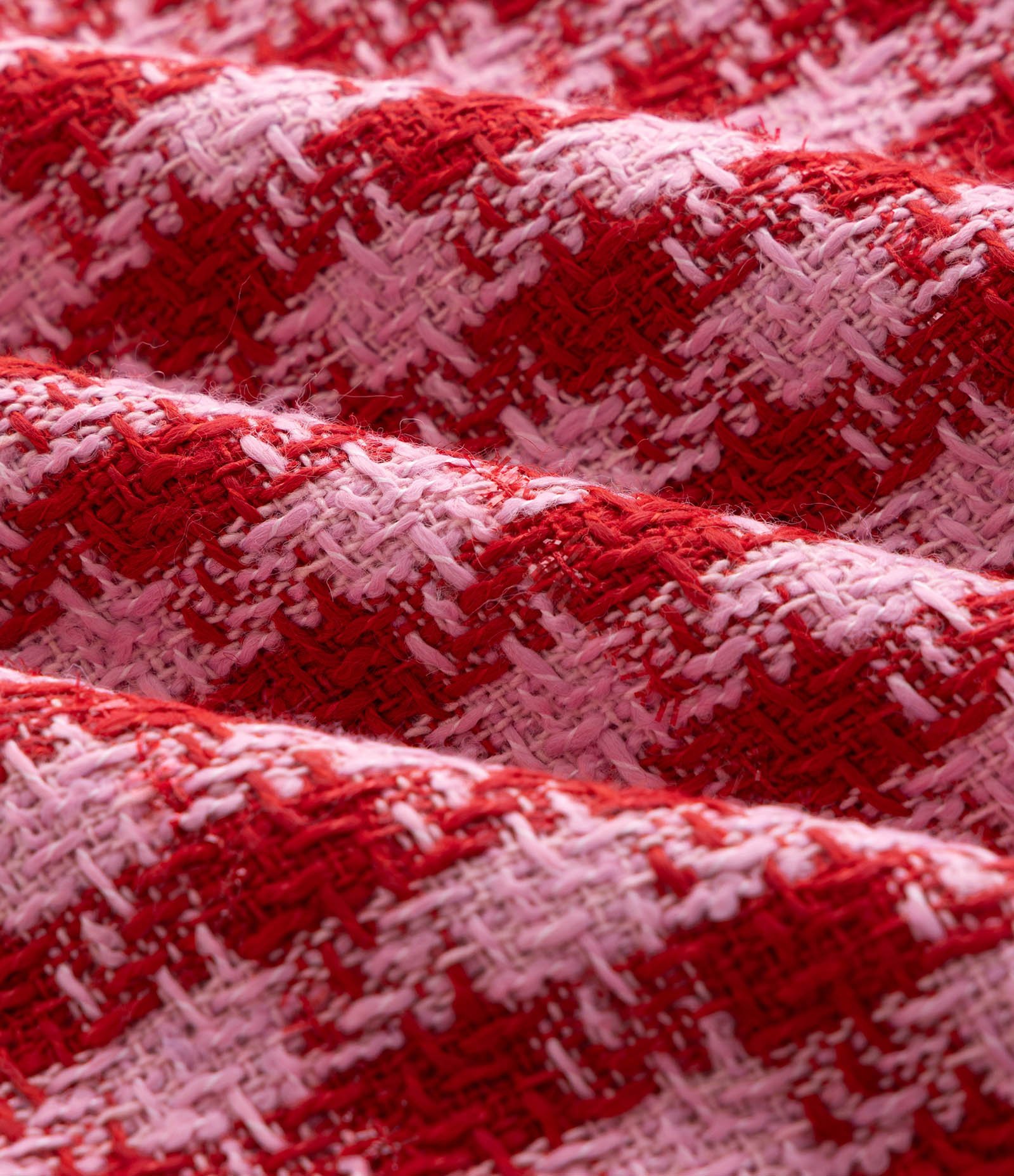 Saia Tweed Pied-de-Poule Curta Curve & Plus Size Rosa 3