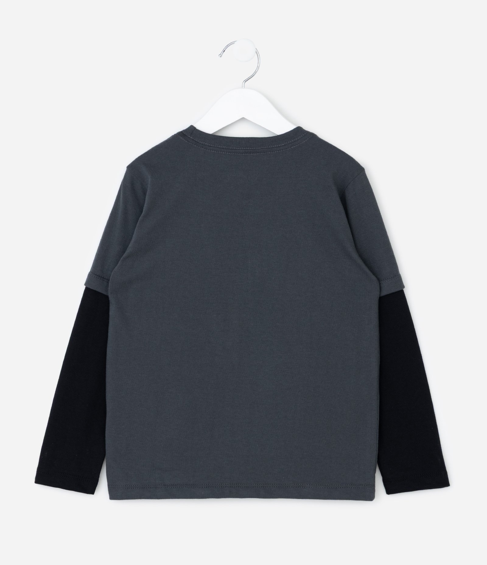 Camiseta Infantil Hot Wheels com Manga Sobreposta – Tam 3 a 8 Anos Cinza Chumbo 2