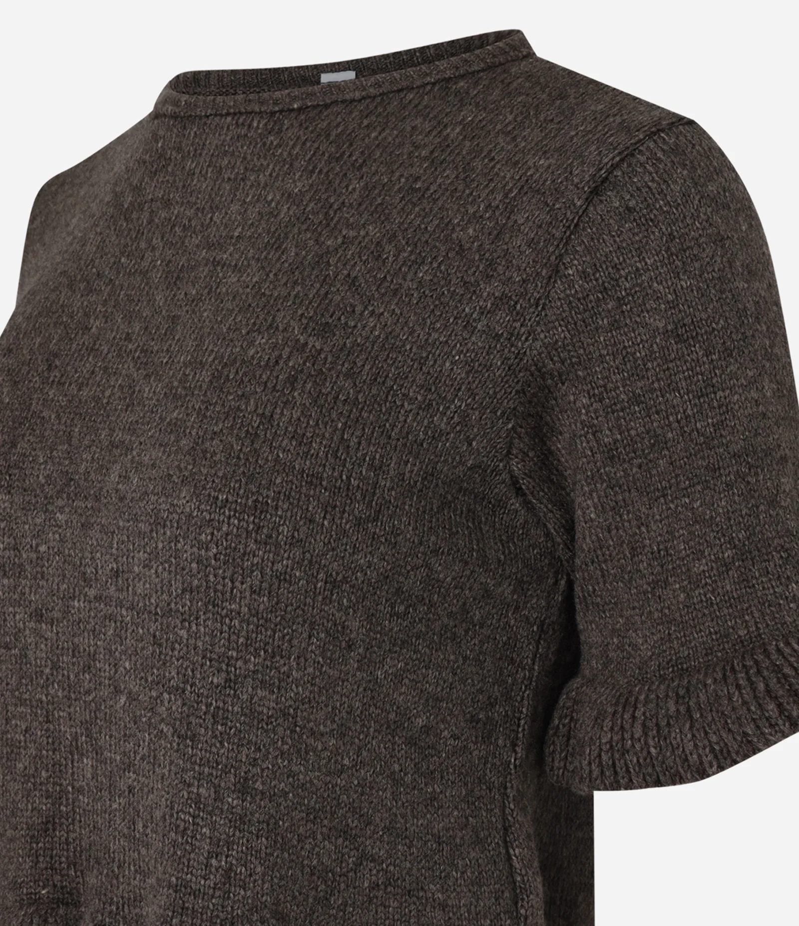 Blusa em Tricô com Babadinhos nas Mangas e Barra Marrom 2