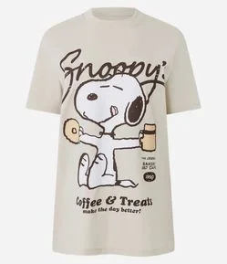 Camiseta em Algodão com Estamapa Snoopy