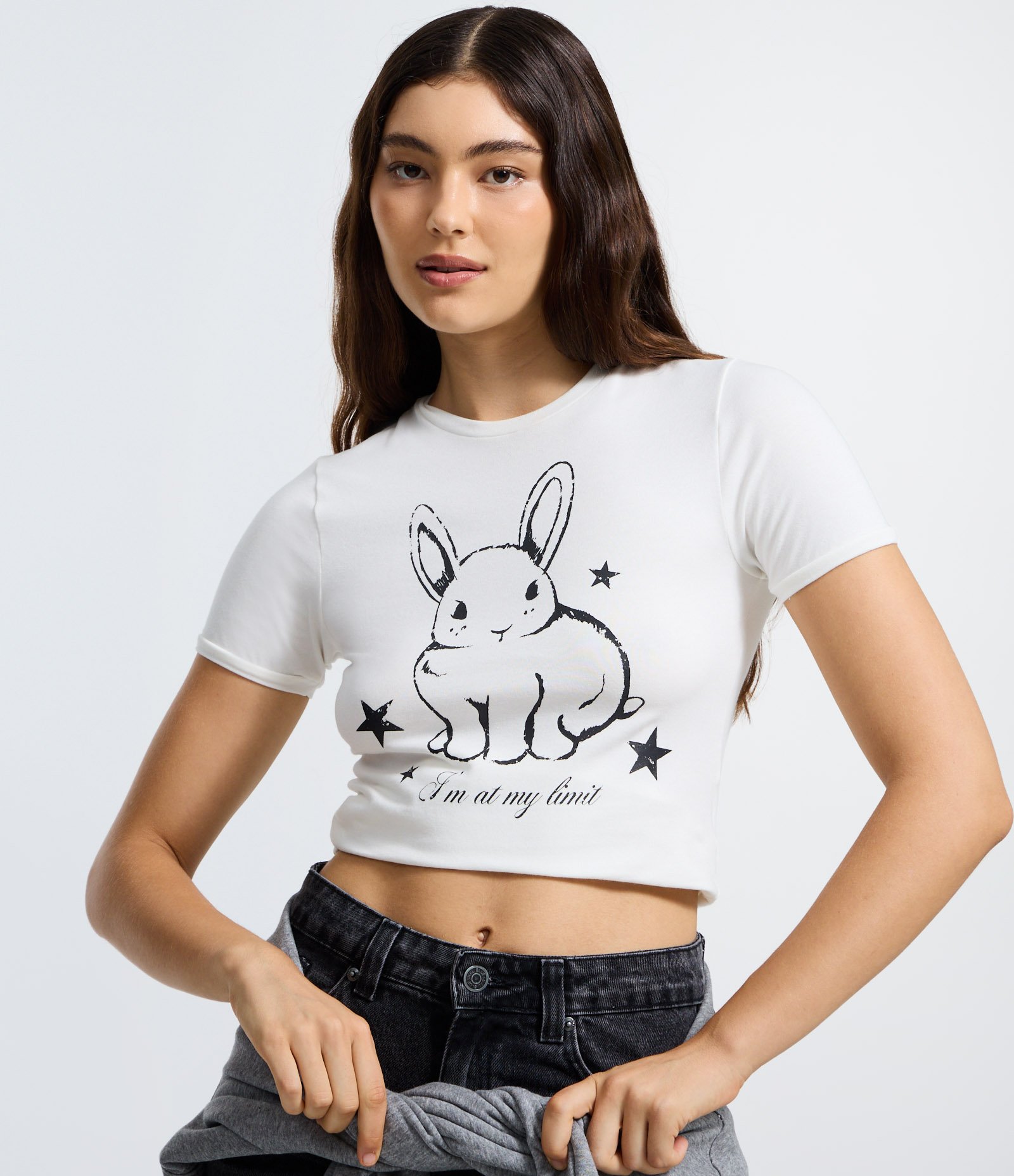 Camiseta New T-Shirt em Algodão com Estampa de Coelho Branco 3