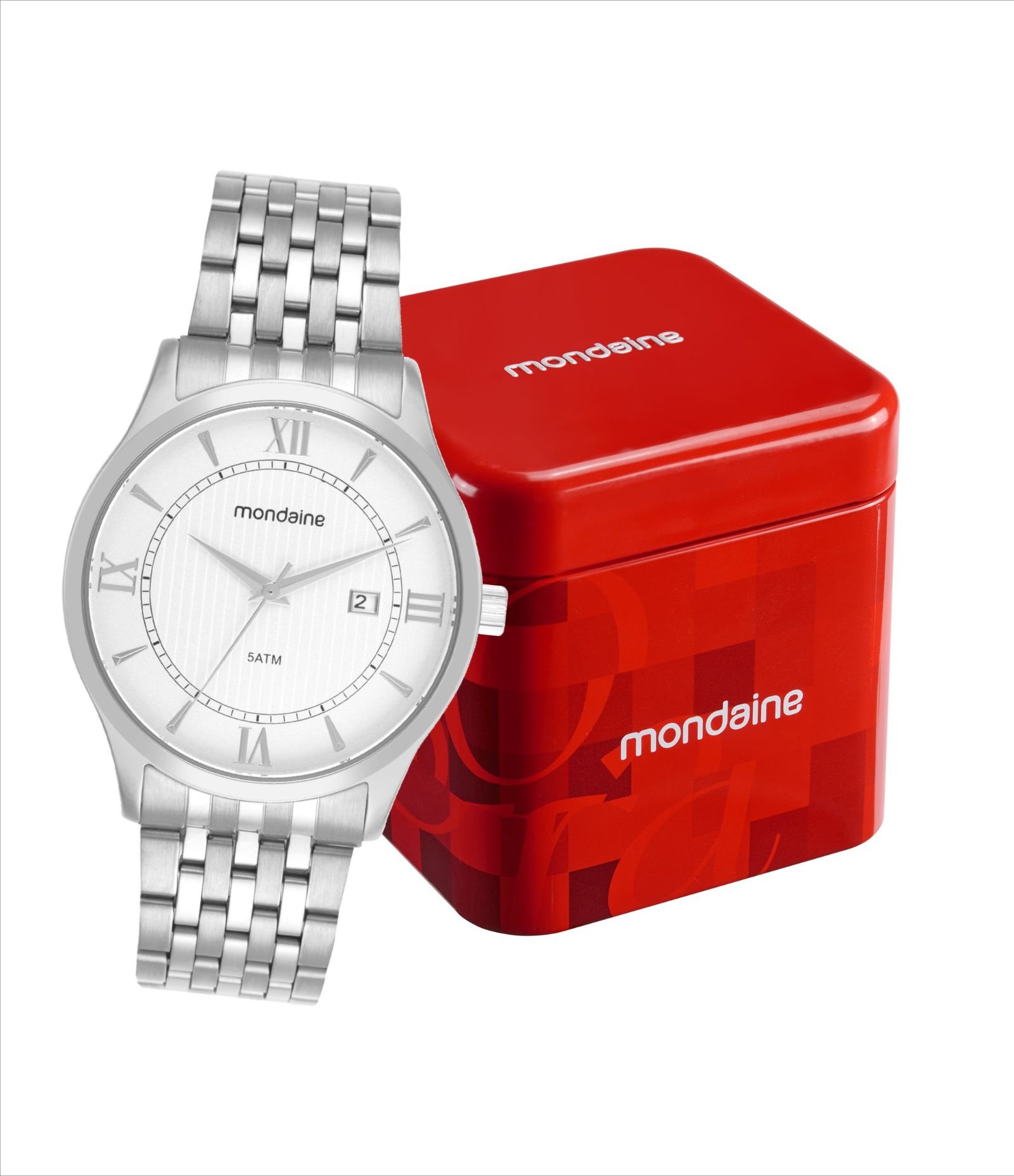 Relógio Cronógrafo Aço Masculino Mondaine Prata 2