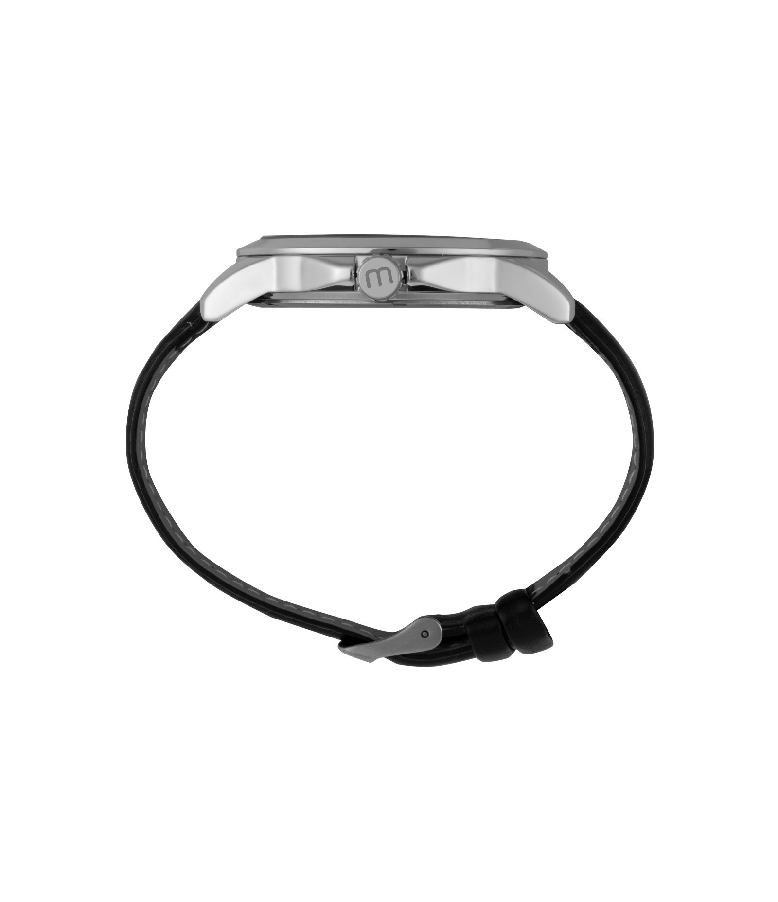 Relógio Analógico Aço e Couro Sintético Masculino Mondaine Preto 3