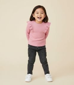 Calça Infantil Jeans Mom com Laços - Tam 1 a 6 Anos