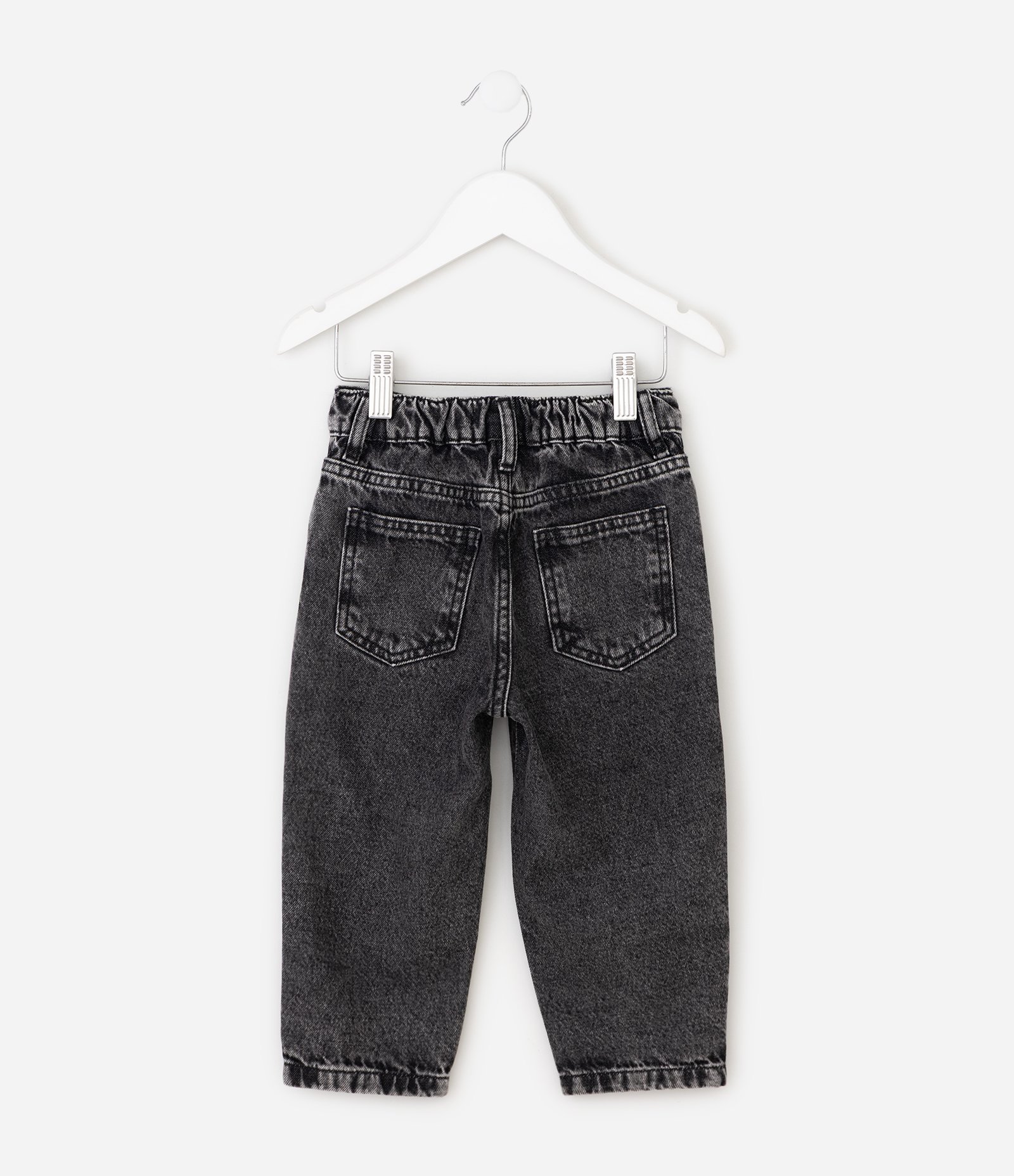 Calça Infantil Jeans Mom com Laços - Tam 1 a 6 Anos Preto 3