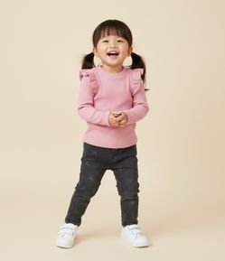 Calça Infantil Jeans Mom com Laços - Tam 1 a 6 Anos