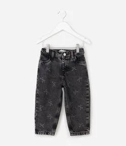 Calça Infantil Jeans Mom com Laços - Tam 1 a 6 Anos