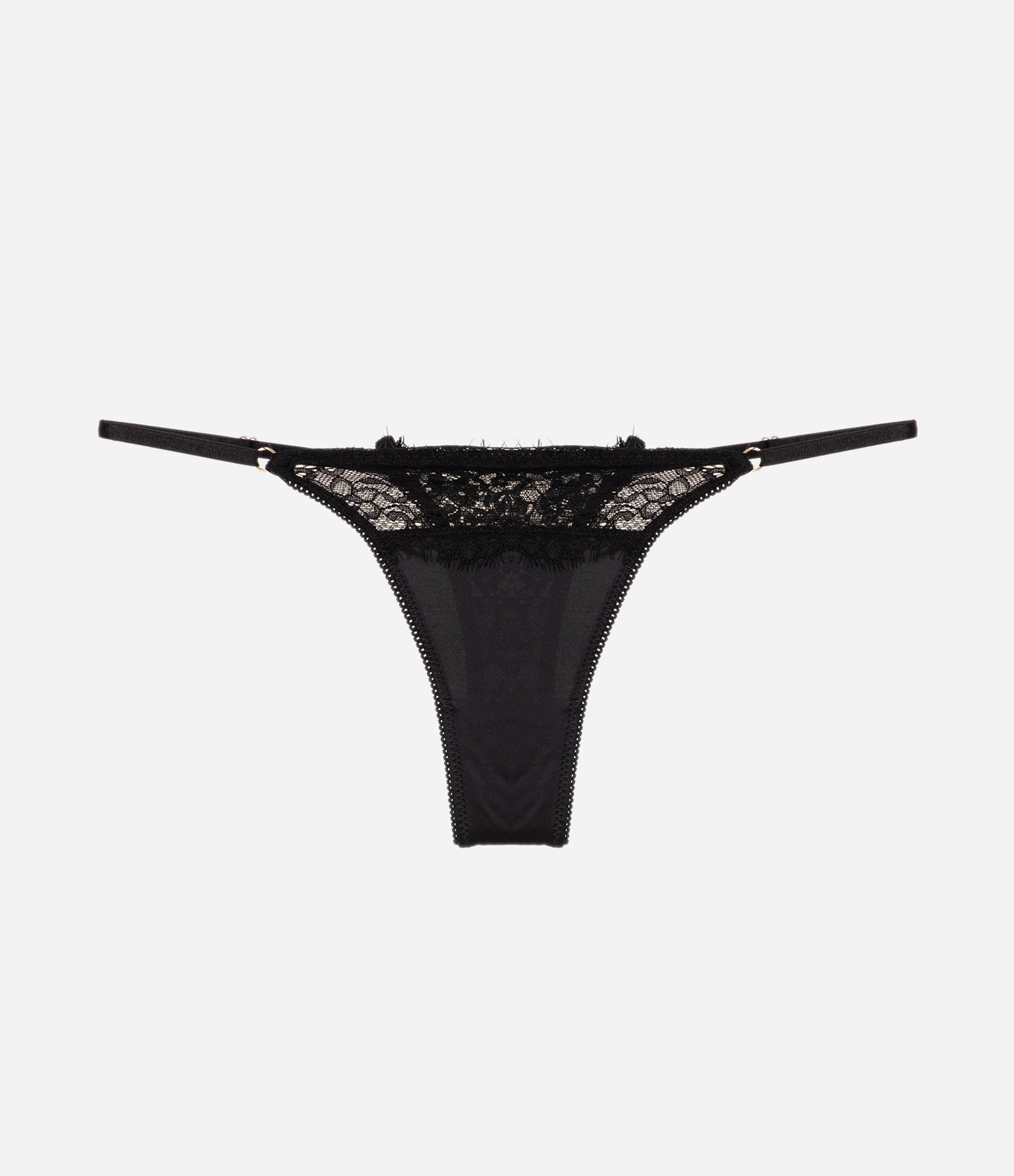 Calcinha String Fio em Microfibra com Renda Traseira Preto 5
