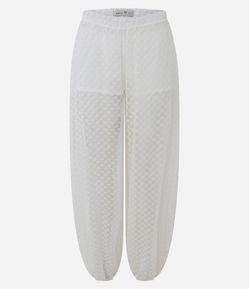 Calça Aladim em Renda com Cós Elástico