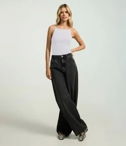 Blusa sem Manga com Decote Halter e Alça Elástico
