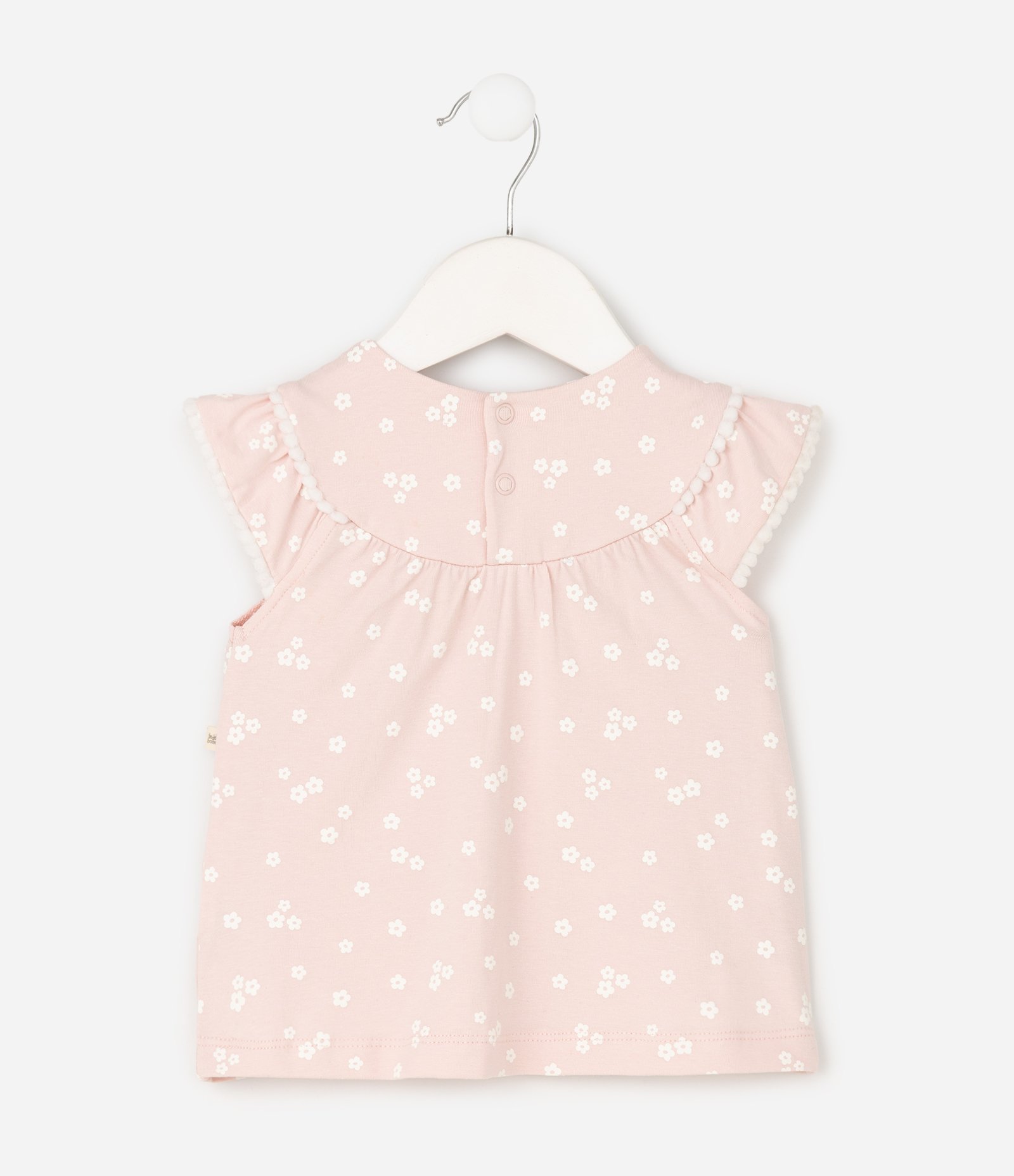 Conjunto Infantil com Bata e Short Floral – Tam 0 a 18 Meses Rosa Claro 4