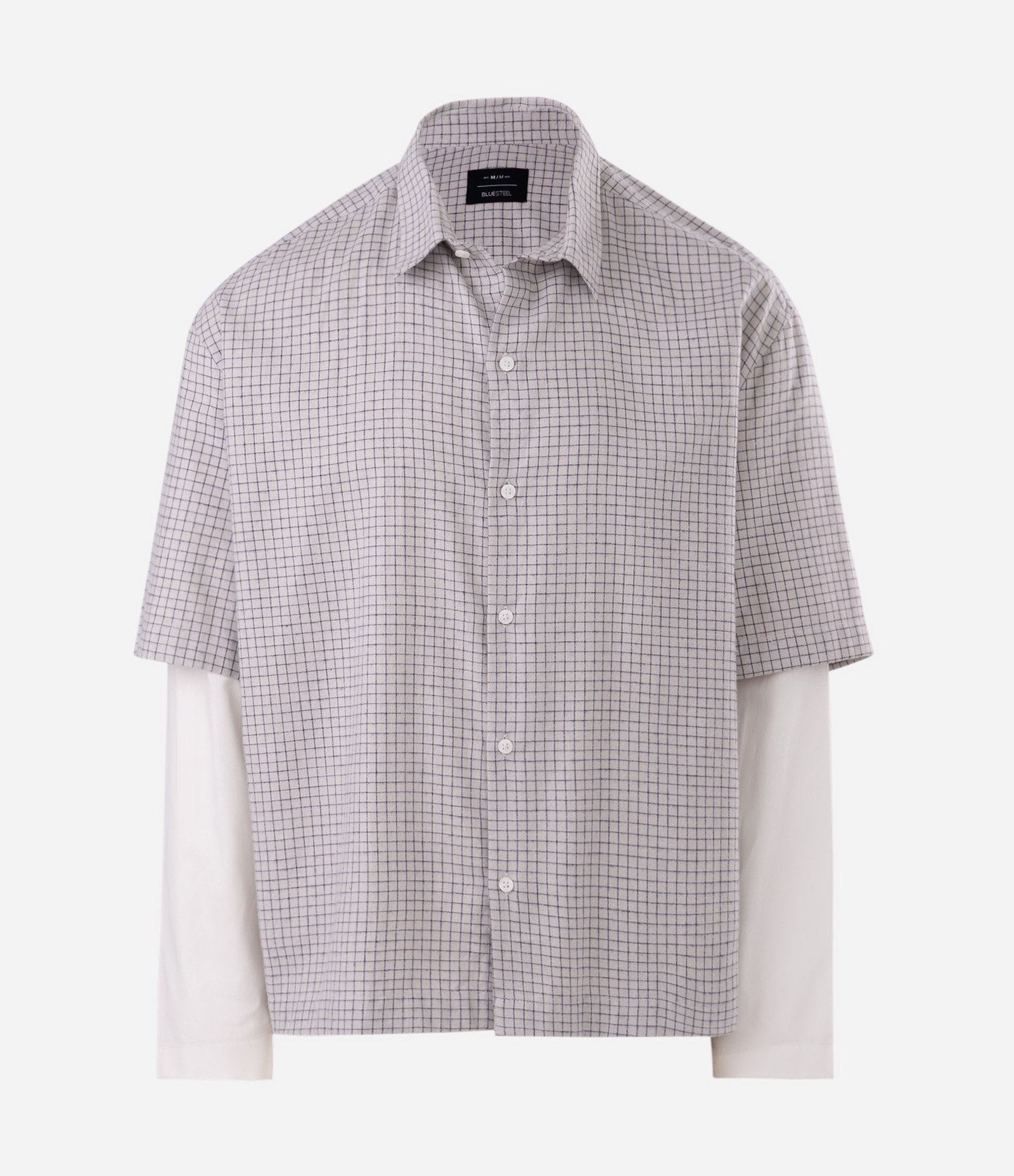 Camisa Xadrez Manga Longa com Sobreposição Off White 1