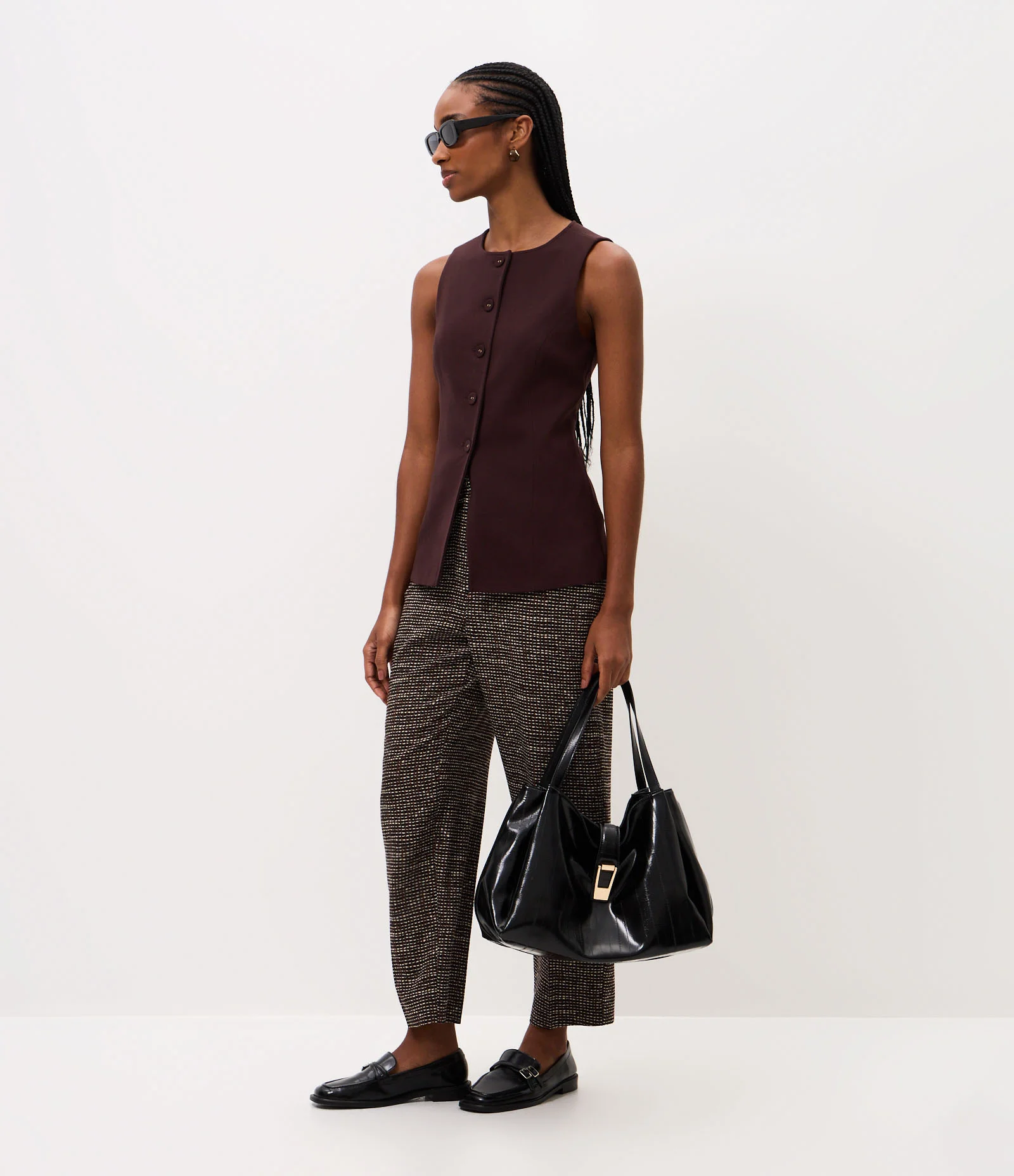 Calça Cenoura em Crepe com Cós Elástico Multicores 1