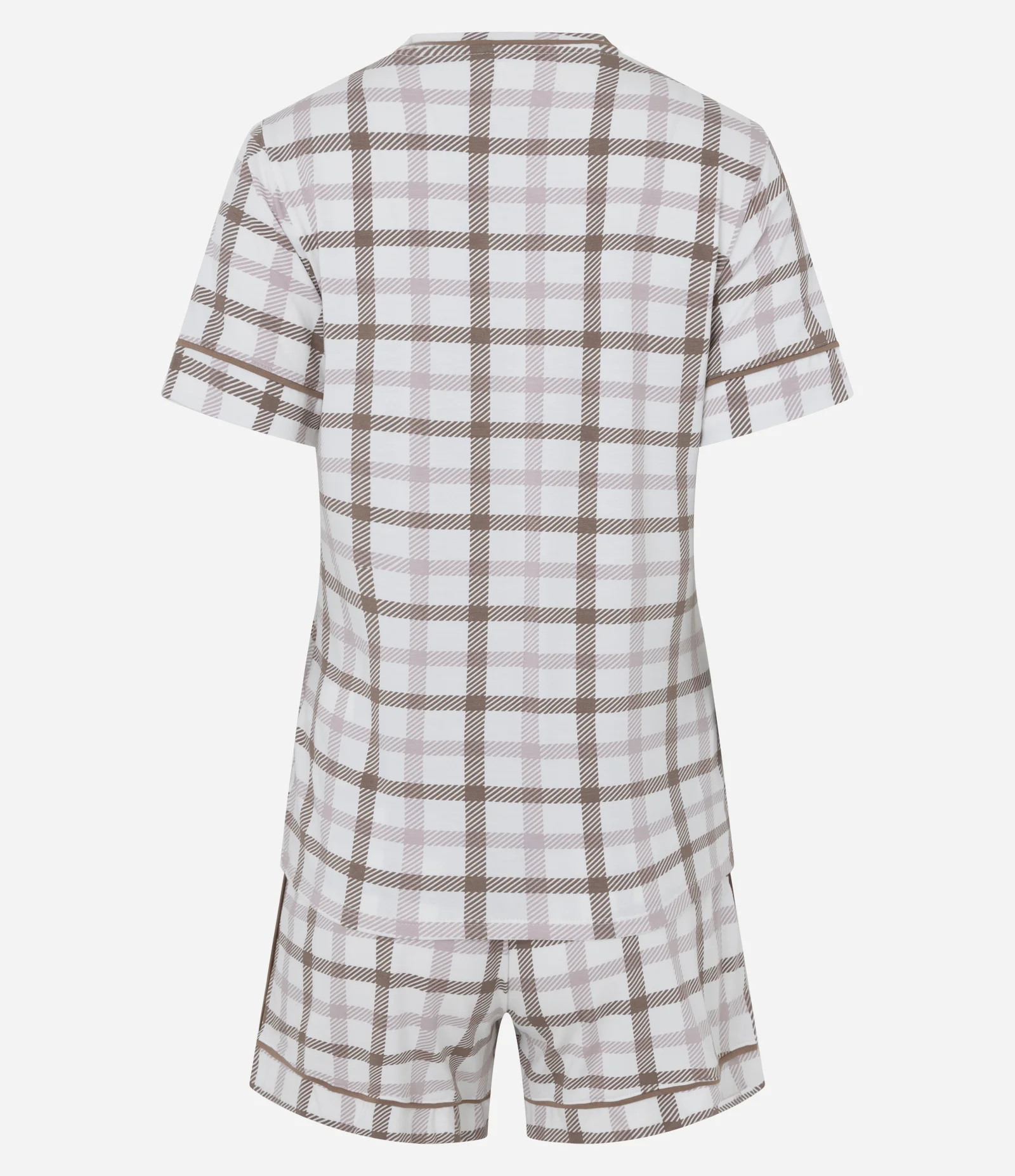 Pijama Curto Xadrez em Viscolycra Branco 2