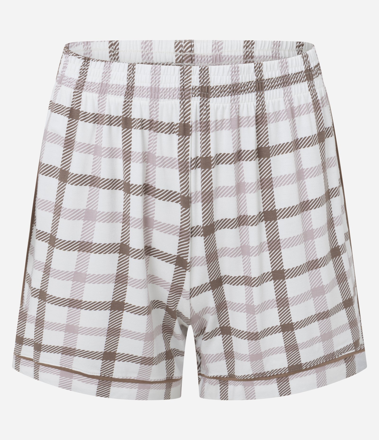 Pijama Curto Xadrez em Viscolycra Branco 3