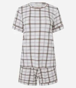 Pijama Curto Xadrez em Viscolycra