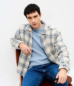 Jaqueta Tweed Xadrez com Listras