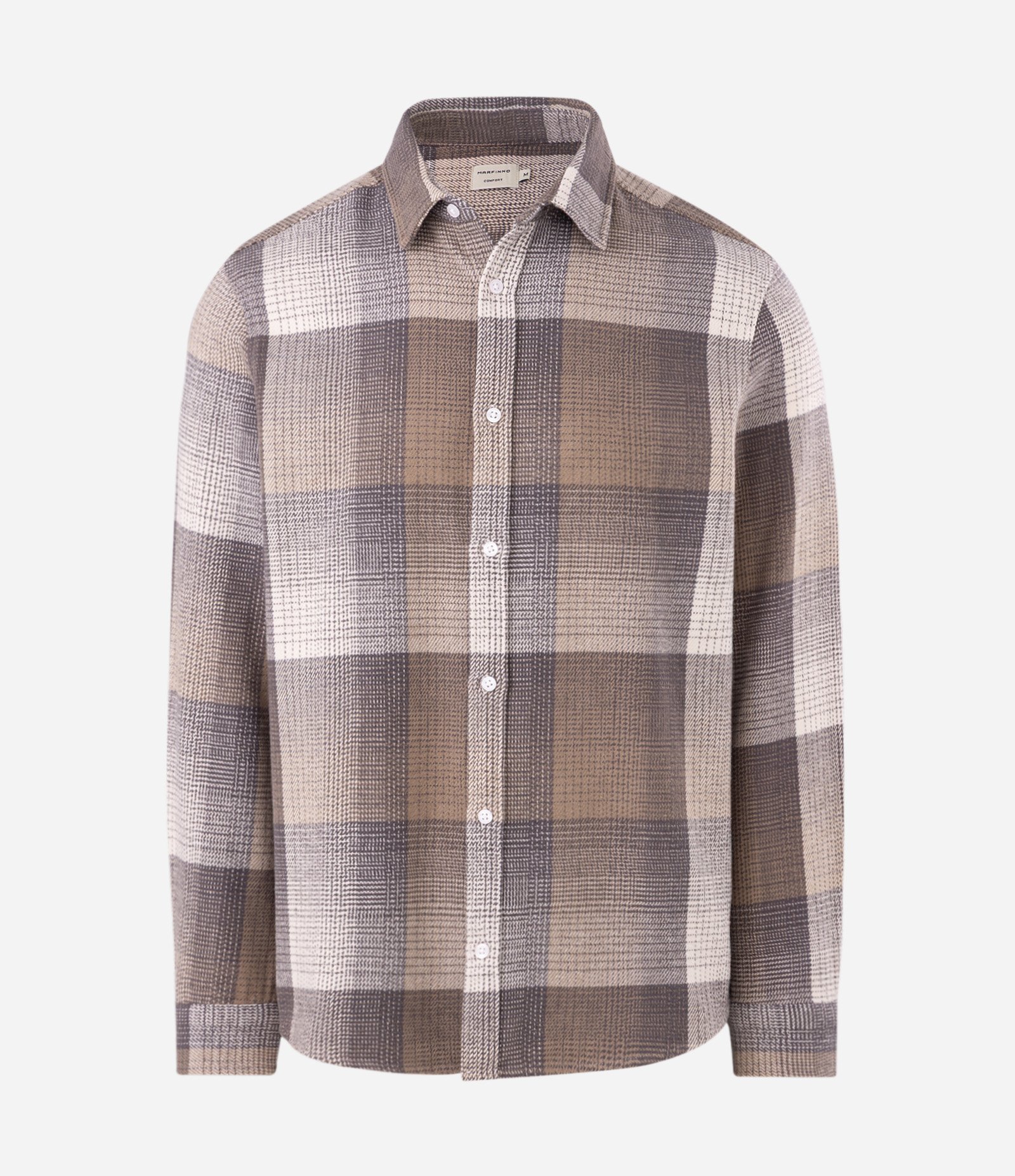 Camisa Flanela Xadrez com Listras Marrom 1