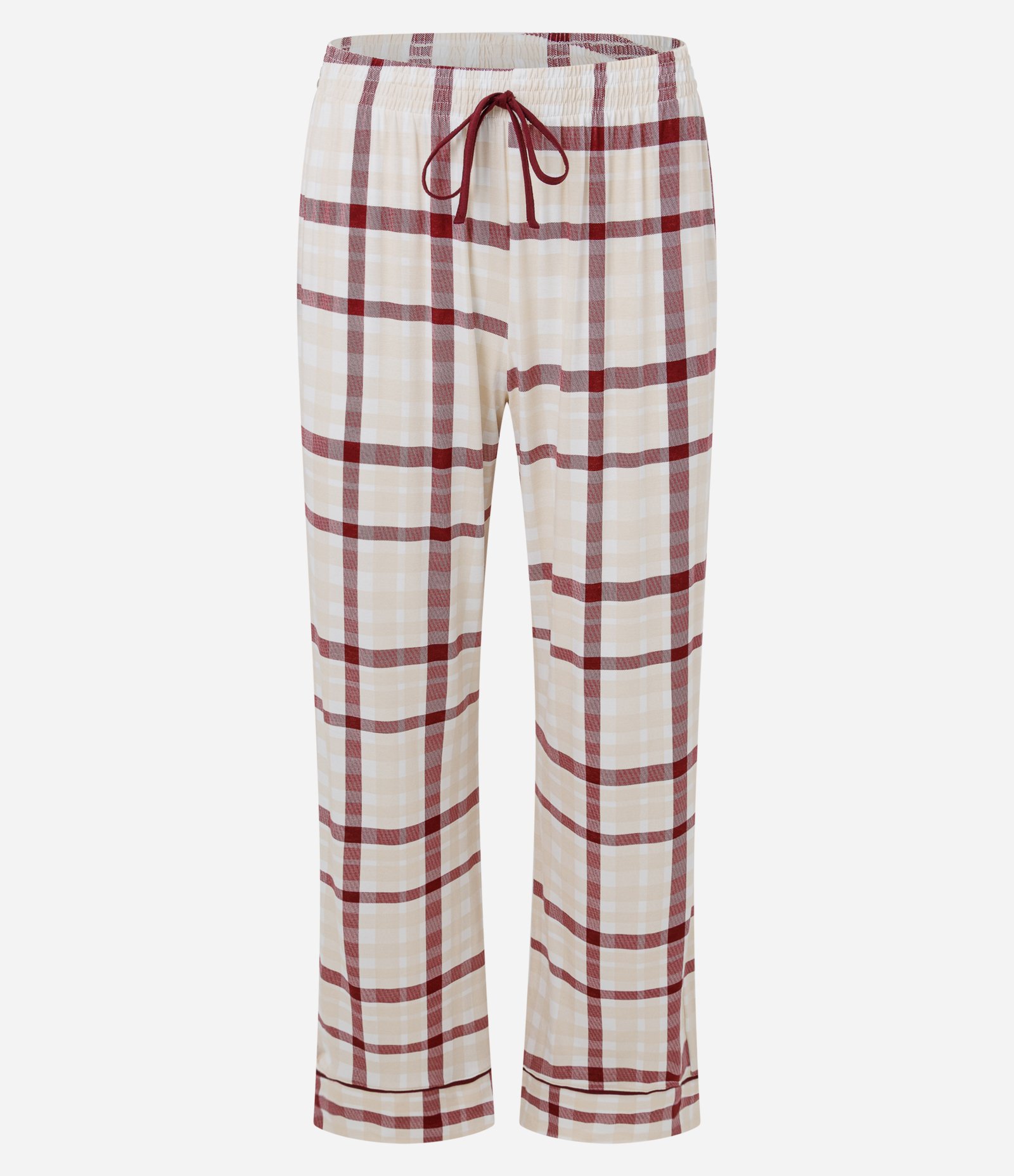Pijama Longo Americano Xadrez em Viscolycra Vermelho 8