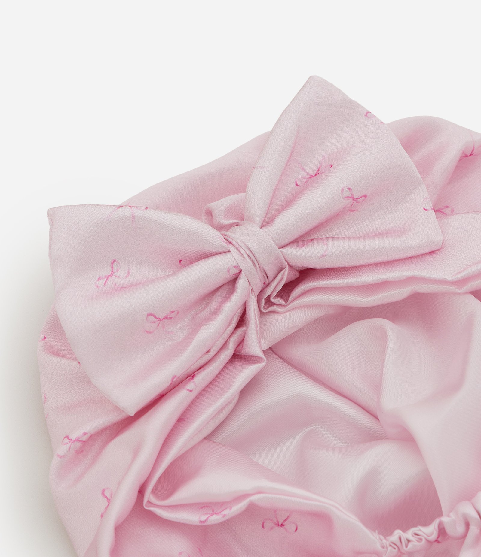 Touca Turbante de Cetim com Laço Rosa Alchemia U 3