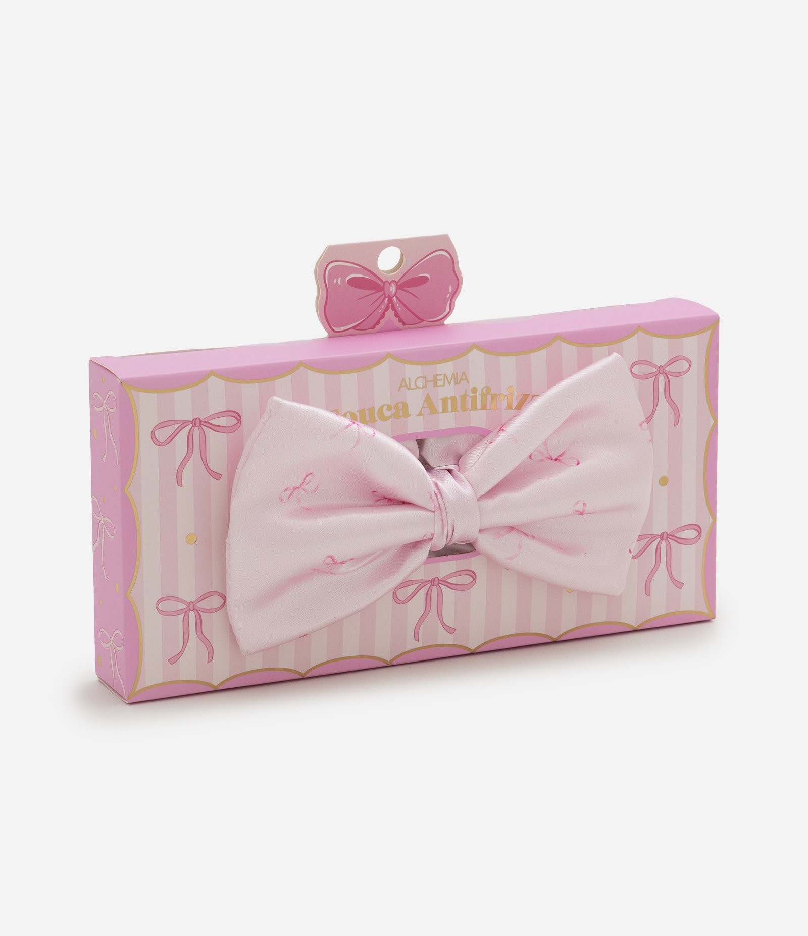 Touca Turbante de Cetim com Laço Rosa Alchemia U 4
