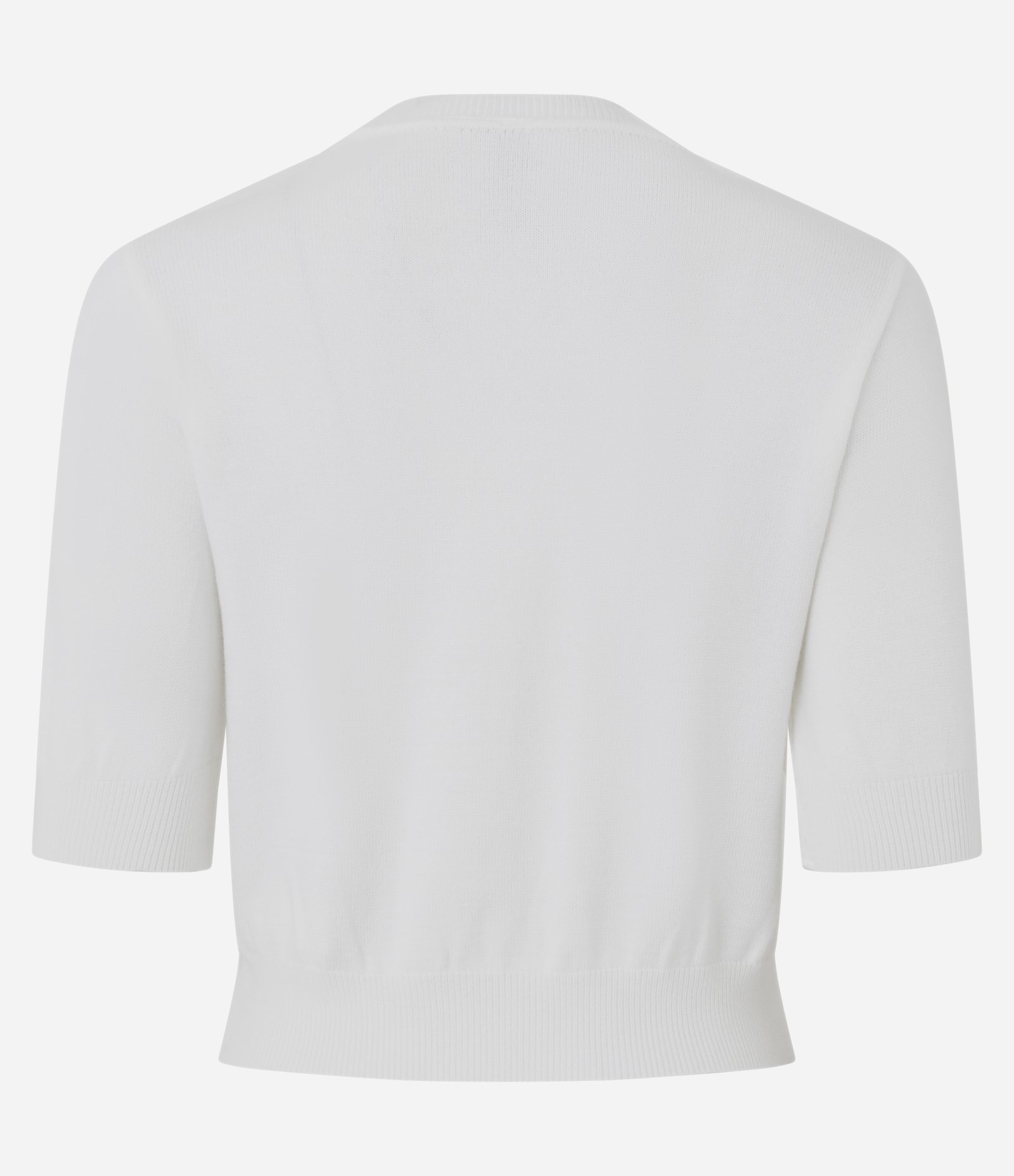 Blusa em Tricô com Estampa Geométrica e Botões Frontais Branco 3