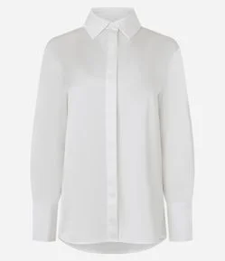 Camisa Acetinada com Gola Clássica
