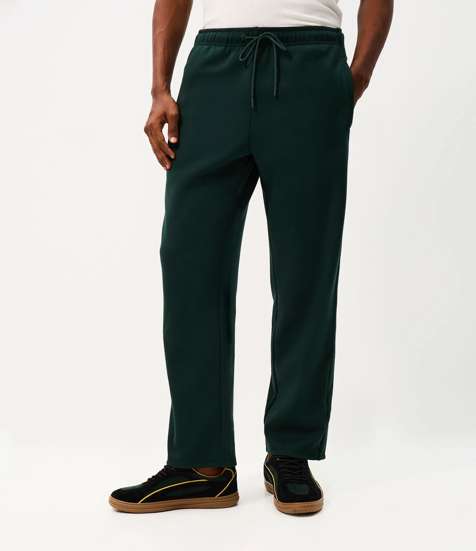 Calça Moletom Reta com Tape Lateral Verde 2