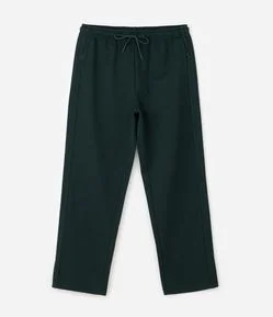 Calça Moletom Reta com Tape Lateral