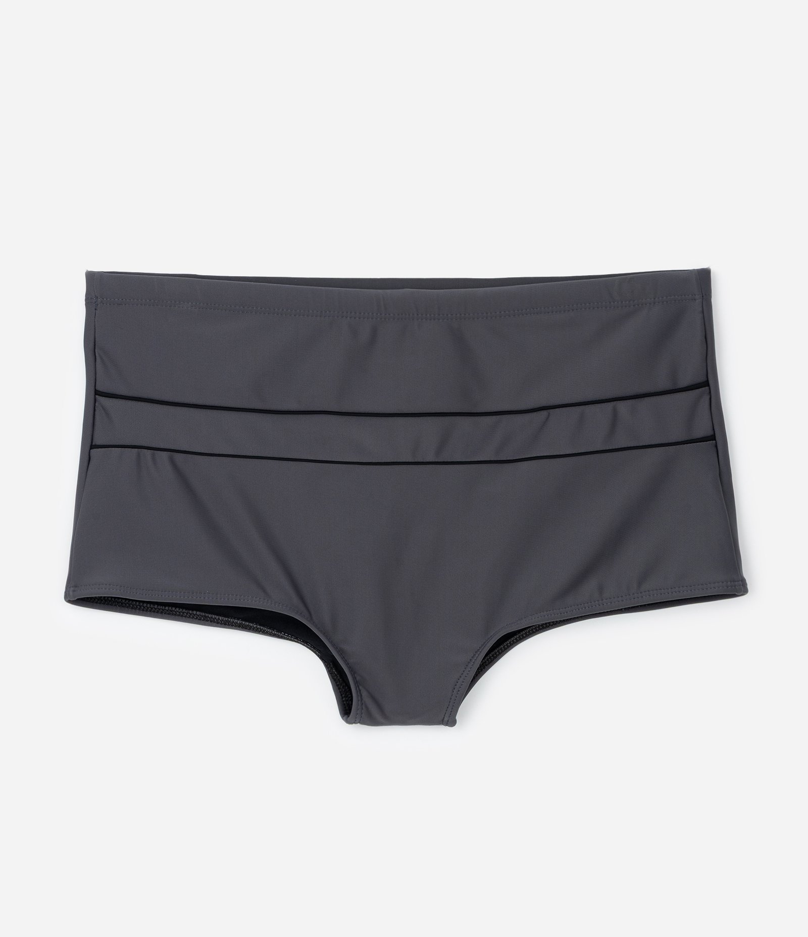 Sunga em Poliamida com Detalhe em Listras Horizontais Cinza Escuro 1