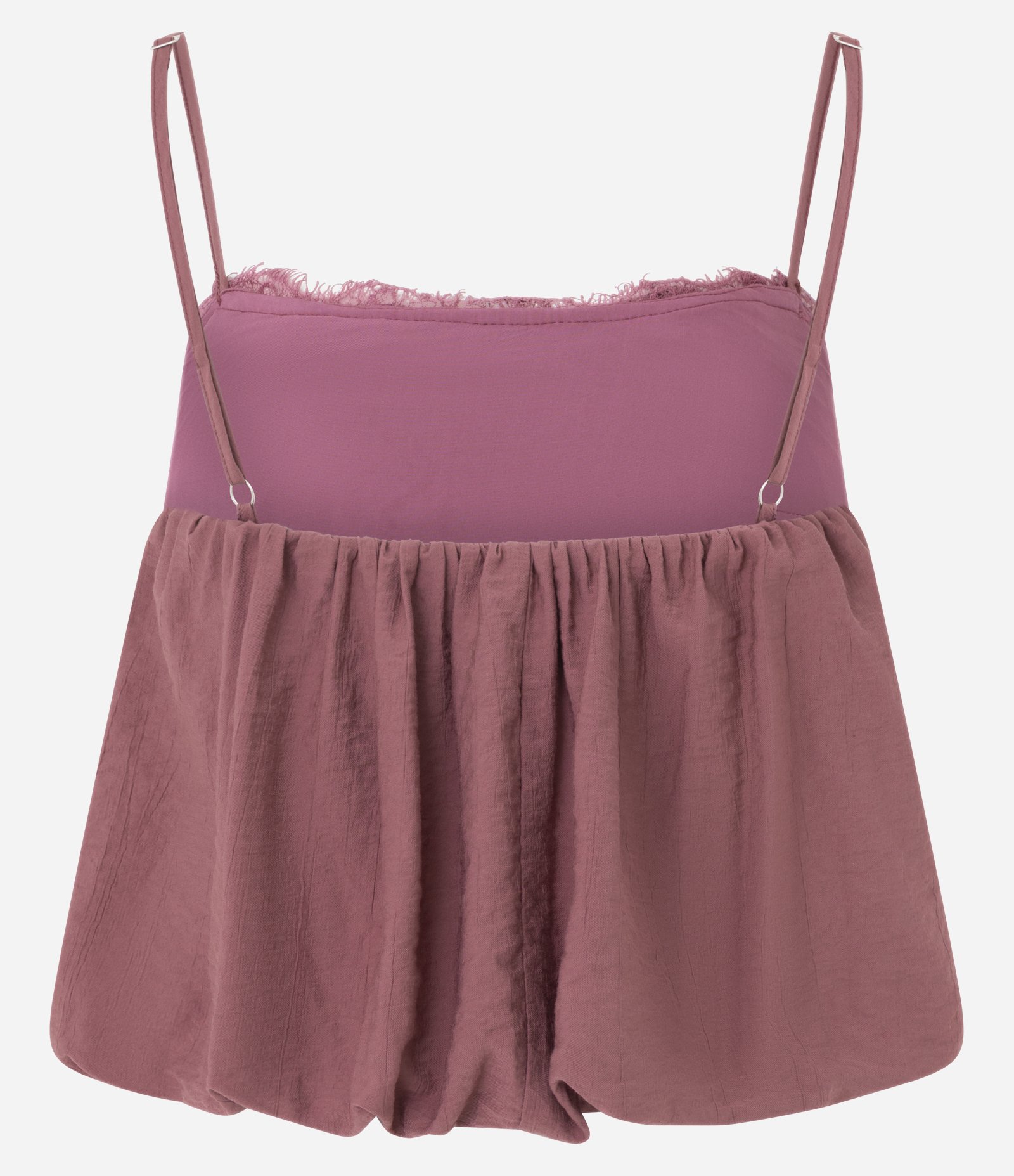 Blusa Balonê de Alcinha com Detalhes em Renda Rosa 3