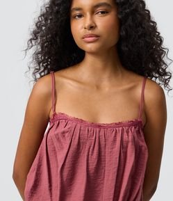 Blusa Balonê de Alcinha com Detalhes em Renda